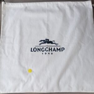 Longchamp White Bag with Black Logo